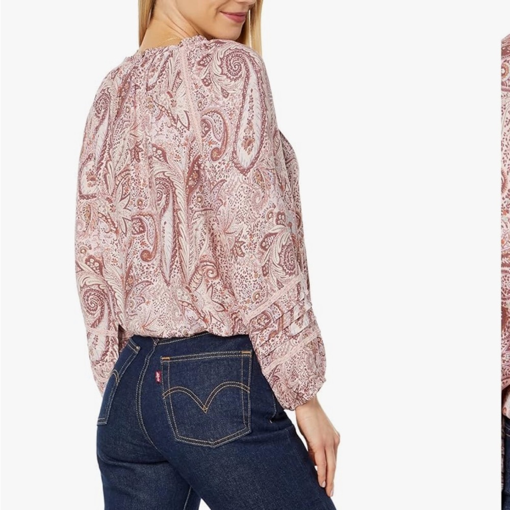 Lucky Brand Paisley Blouse - Light Pink